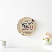 Custom America 250 Semiquincentennial 1776–2026  ラウンド壁時計 (ホーム)