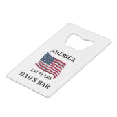 Custom America 250 Years Flag クレジットカード栓抜き (正面アングル)