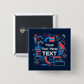 Custom America’s 250th anniversary 缶バッジ (正面&裏面)