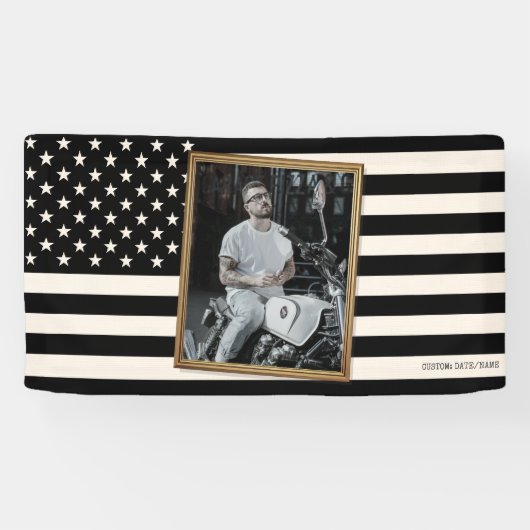 Custom American Flag with Your Photo, Dorm Decor 横断幕 (横)