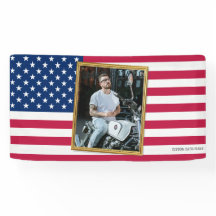 Custom American Flag with Your Photo, Dorm Decor