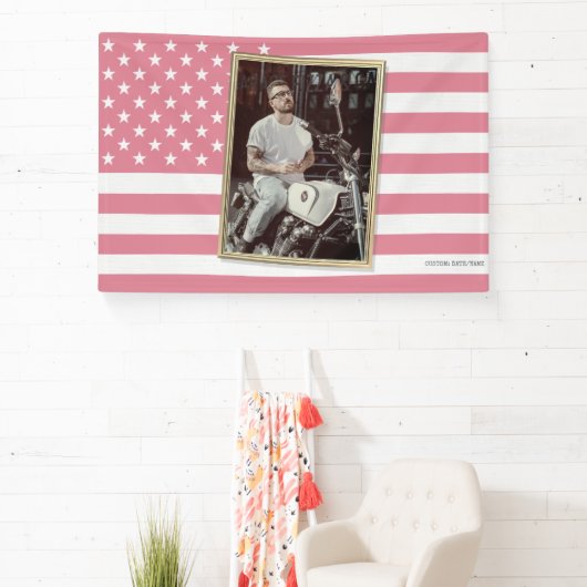 Custom American Flag with Your Photo, USA Decor 横断幕 (インサイチュ)