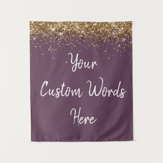 Custom Amethyst & White Personalized Photo Booth タペストリー (正面)