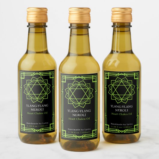 Custom Anahata Heart Chakra Essential Oil Label ワインラベル (ボトル)