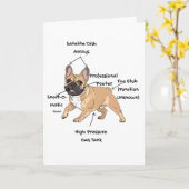 Custom Anatomy of a French Bulldog カード (黄色い花)