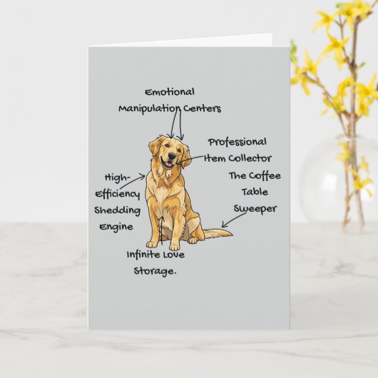 Custom Anatomy of a Golden Retriever カード (黄色い花)