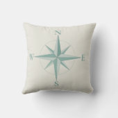 Custom Anchor Sunshine & Sand Green Stripe Coastal クッション (裏面)