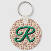 Custom and personalized botanical pattern  キーホルダー (正面)