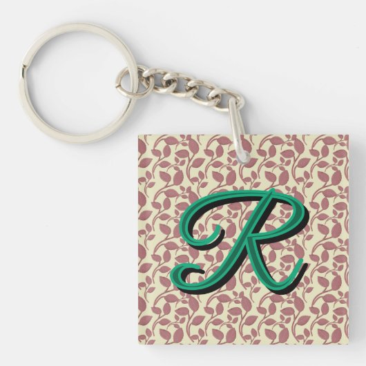 Custom and personalized botanical pattern  キーホルダー (正面)