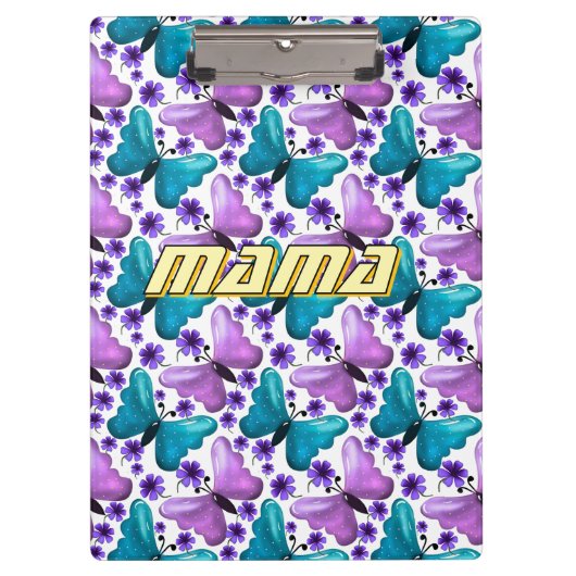 Custom and personalized butterfly floral  クリップボード (正面)