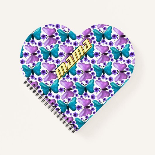 Custom and personalized butterfly floral  ノートブック (正面)