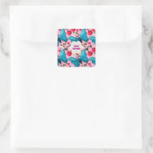 Custom and personalized cherry butterfly gift   スクエアシール (バッグ)