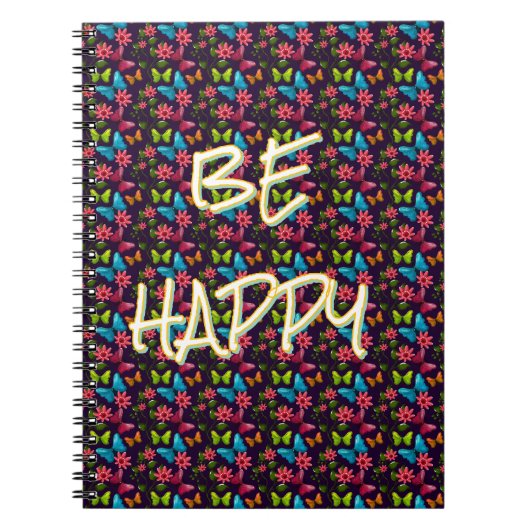 Custom and personalized Colorful Butterfly  ノートブック (正面)