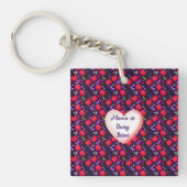 Custom and personalized Cute Cherry Butterfly  キーホルダー (正面)