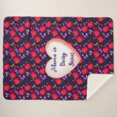 Custom and personalized Cute Cherry Butterfly  シェルパブランケット (正面(横))