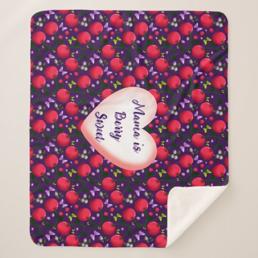 Custom and personalized Cute Cherry Butterfly  シェルパブランケット (正面)