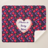 Custom and personalized Cute Cherry Butterfly  シェルパブランケット (正面(横))