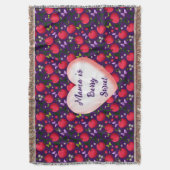 Custom and personalized Cute Cherry Butterfly  スローブランケット (正面縦)