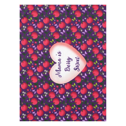 Custom and personalized Cute Cherry Butterfly  テーブルクロス (正面)