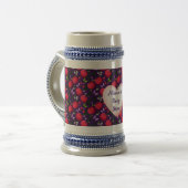 Custom and personalized Cute Cherry Butterfly  ビールジョッキ (正面左)