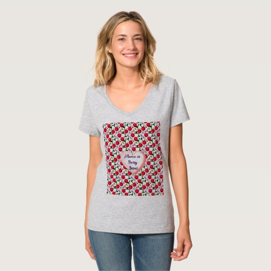 Custom and personalized Cute Cherry Butterfly  Tシャツ (正面フル)