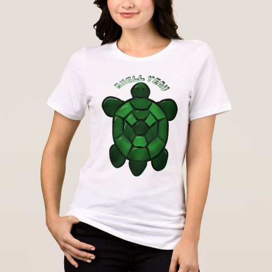 Custom and personalized Cute Turtle  トライブレンドＴシャツ (正面)