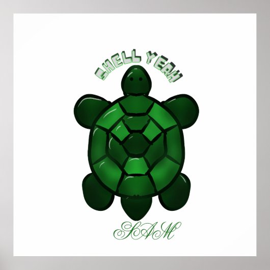 Custom and personalized Cute Turtle  ポスター (正面)