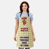 Custom and personalized family quote gift  エプロン (着用した状態)