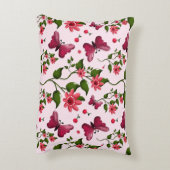 Custom and personalized floral Butterfly pattern  アクセントクッション (裏面(縦))