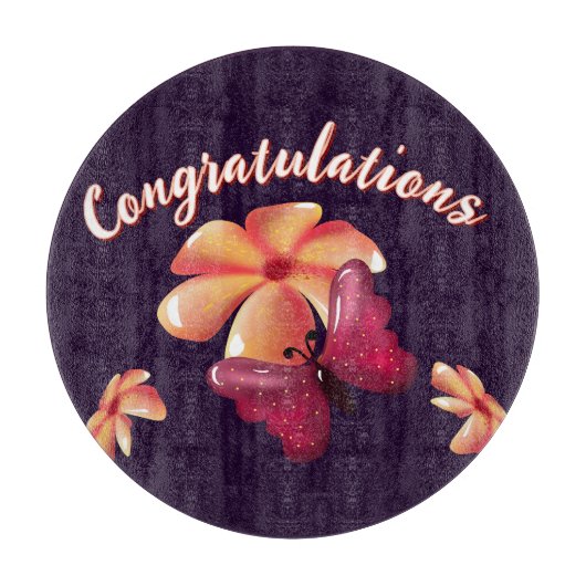 Custom and personalized floral Butterfly Pattern  カッティングボード (正面)