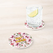 Custom and personalized floral Butterfly pattern  コースター (側面)