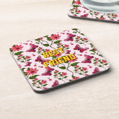 Custom and personalized floral Butterfly pattern  コースター (左側)