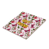 Custom and personalized floral Butterfly pattern  タイル (側面)