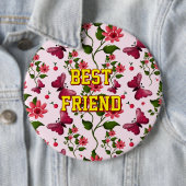 Custom and personalized floral Butterfly pattern  缶バッジ (インサイチュ)