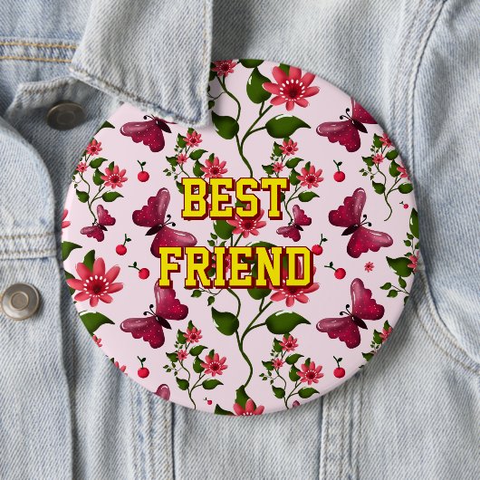 Custom and personalized floral Butterfly pattern  缶バッジ (インサイチュ)