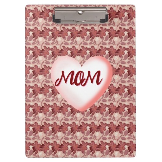 Custom and personalized floral gift for Mom クリップボード (正面)