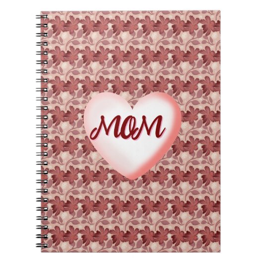 Custom and personalized floral gift for Mom ノートブック (正面)