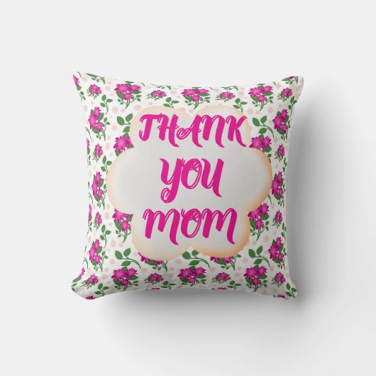 Custom and personalized floral pattern  クッション (正面)