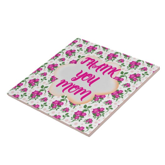 Custom and personalized floral pattern  タイル (側面)