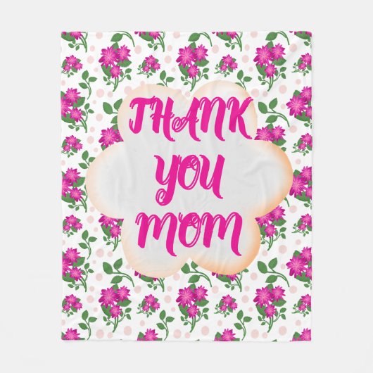 Custom and personalized floral pattern  フリースブランケット (正面)