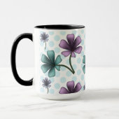 Custom and personalized floral pattern  マグカップ (左)