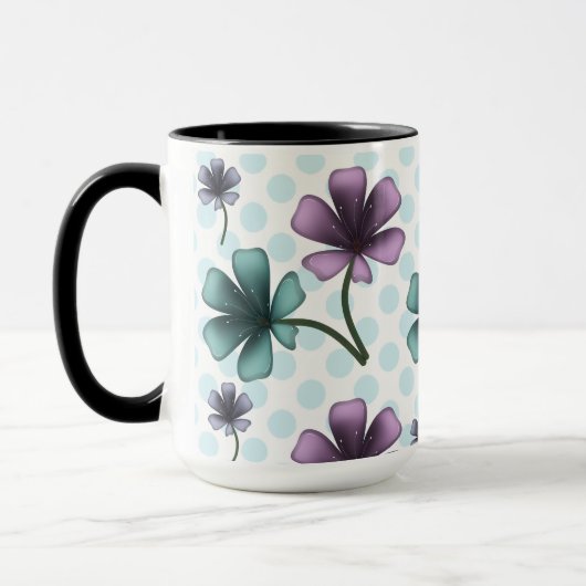 Custom and personalized floral pattern  マグカップ (左)