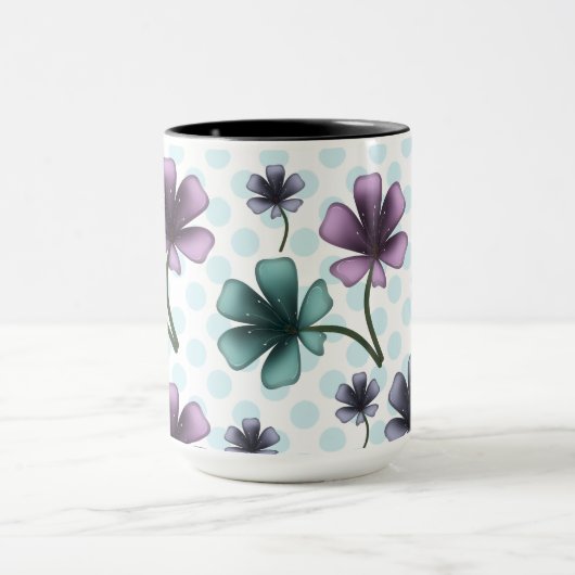 Custom and personalized floral pattern  マグカップ (中央)