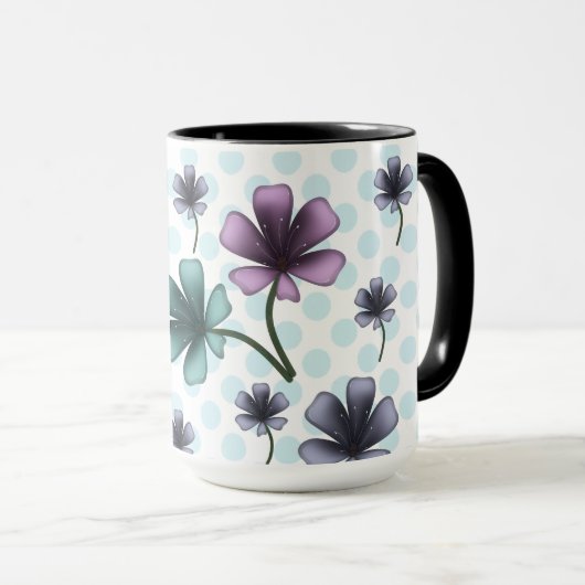 Custom and personalized floral pattern  マグカップ (正面右)