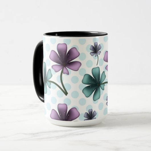 Custom and personalized floral pattern  マグカップ (正面左)