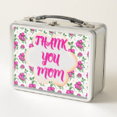 Custom and personalized floral pattern  メタルランチボックス (正面)