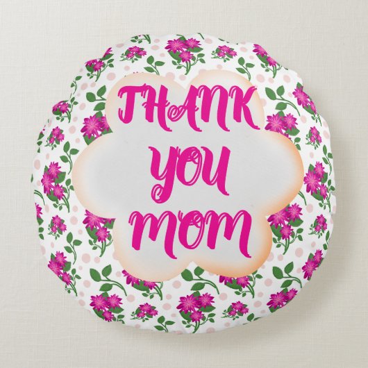 Custom and personalized floral pattern  ラウンドクッション (正面)