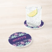 Custom and personalized floral Ping Pong Paddle コースター (側面)