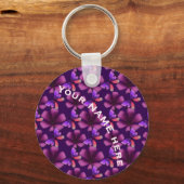 Custom and personalized floral Spiral Notebook キーホルダー (正面)