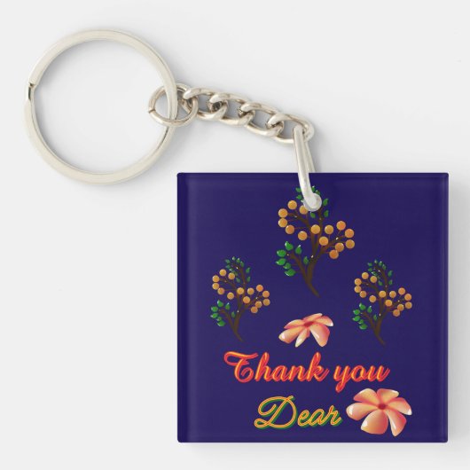 Custom And personalized gift Botanical Pattern  キーホルダー (正面)